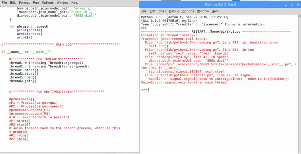 Screenshot of a Python script with inline comments, demonstrating the usage of threading and multiprocessing in Python.