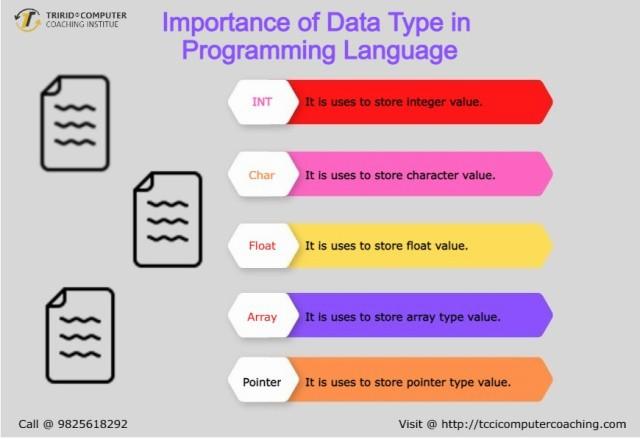 The image is a table that shows the different data types in programming languages and their uses.