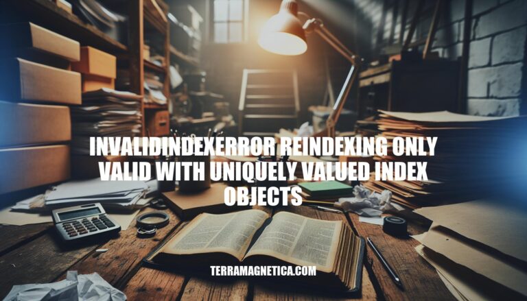 Handling InvalidIndexError: Reindexing with Uniquely Valued Index Objects