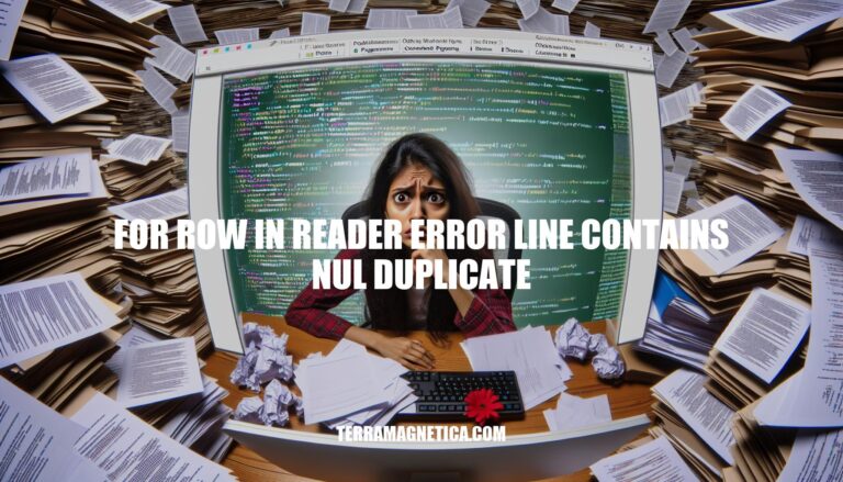Resolving 'for row in reader error line contains nul duplicate'
