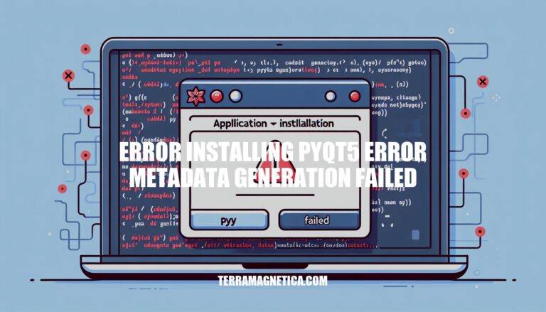 Troubleshooting PyQt5 Installation Error: Metadata Generation Failed