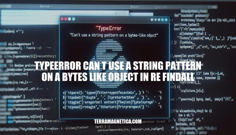 Troubleshooting 'TypeError: can't use a string pattern on a bytes-like object' in re.findall