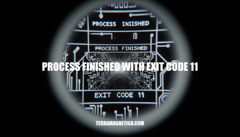 Understanding 'Process Finished with Exit Code 11'