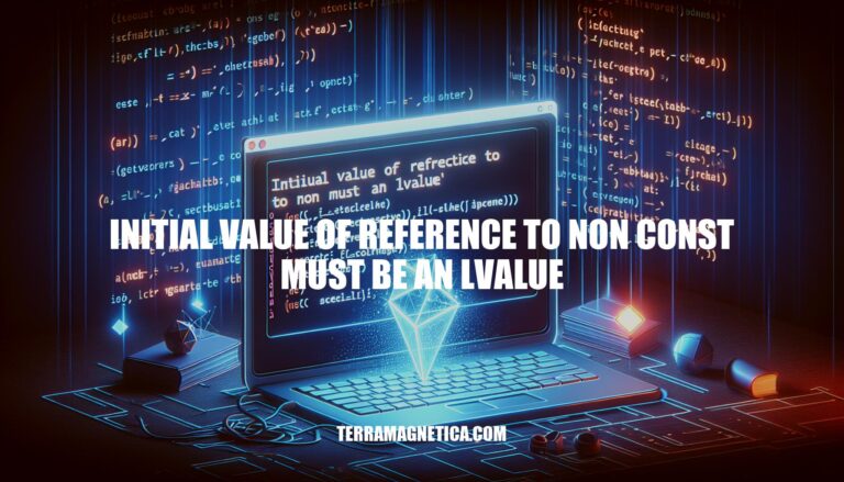 Understanding 'initial value of reference to non const must be an lvalue' Error