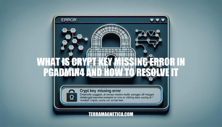 What Is Crypt Key Missing Error in pgAdmin4 and How to Resolve It