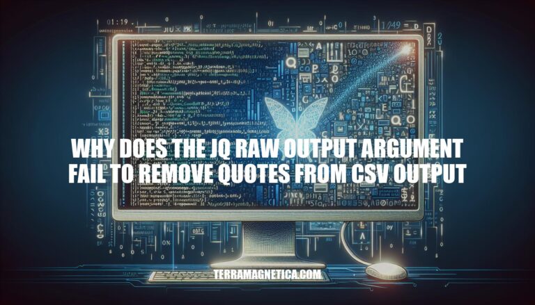 Why Does the jq Raw Output Argument Fail to Remove Quotes from CSV Output