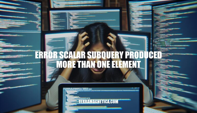 Dealing with 'Error Scalar Subquery Produced More Than One Element'