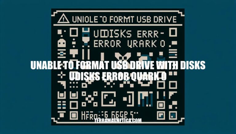 Troubleshooting: Unable to Format USB Drive with Disks - Udisks Error Quark 0