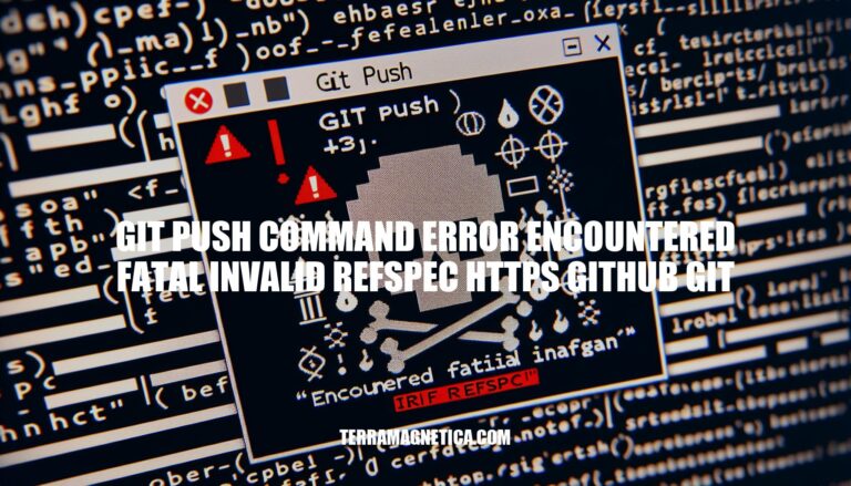 Troubleshooting 'git push' Command Error: Encountered Fatal Invalid Refspec https Github Git