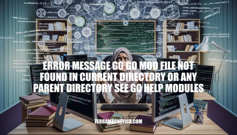 Fixing 'error message go mod file not found' in current directory