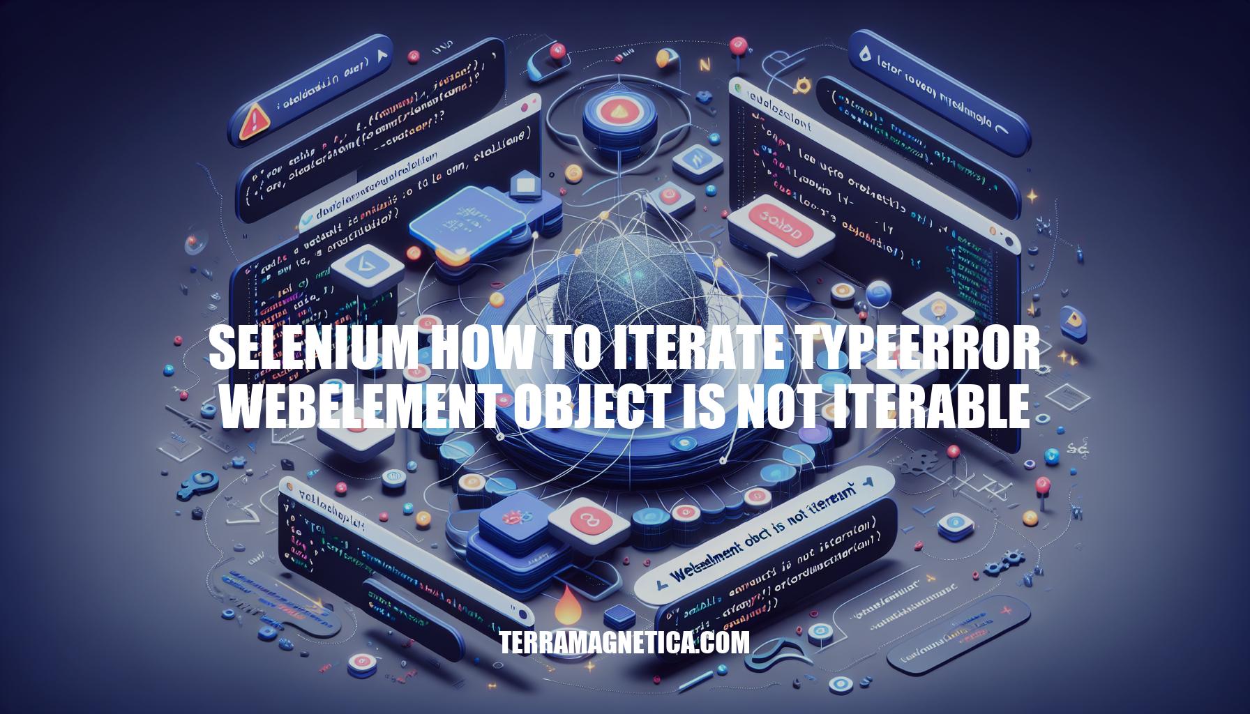 Selenium How To Iterate Through Typeerror Webelement Object Is Not Iterable