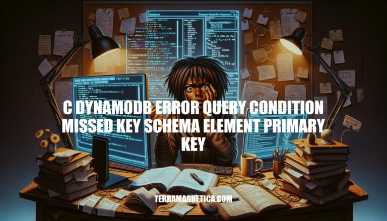 C Dynamodb Error: Query Condition Missed Key Schema Element Primary Key