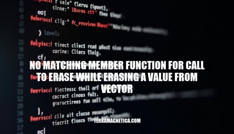 C++ Vector Erase Error: No Matching Member Function