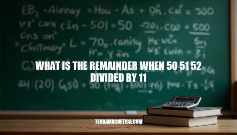 Calculating Remainders: What is the Remainder When 50, 51, and 52 are Divided by 11?