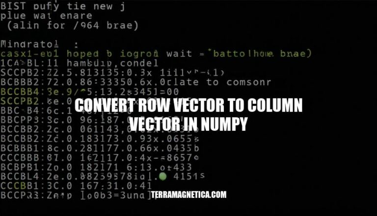 Converting Row Vectors to Column Vectors in NumPy: Essential Techniques and Methods