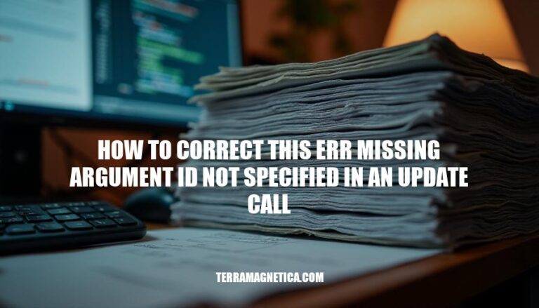 Correcting Missing Argument ID Errors in Update Calls: A Step-by-Step Guide to Resolving Data Operations Issues