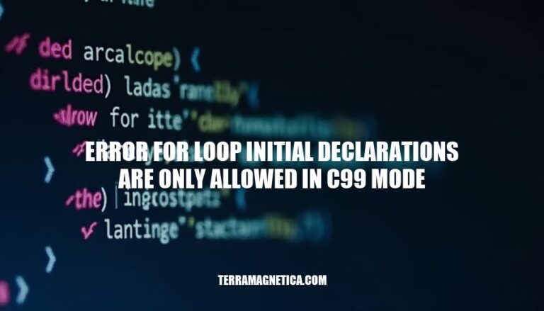 Error Handling in C: For Loop Initial Declarations in C99 Mode