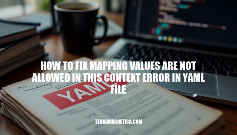 Fixing Mapping Values Error in YAML Files: A Step-by-Step Guide to Resolving 'Mapping Values Are Not Allowed in This Context' Errors