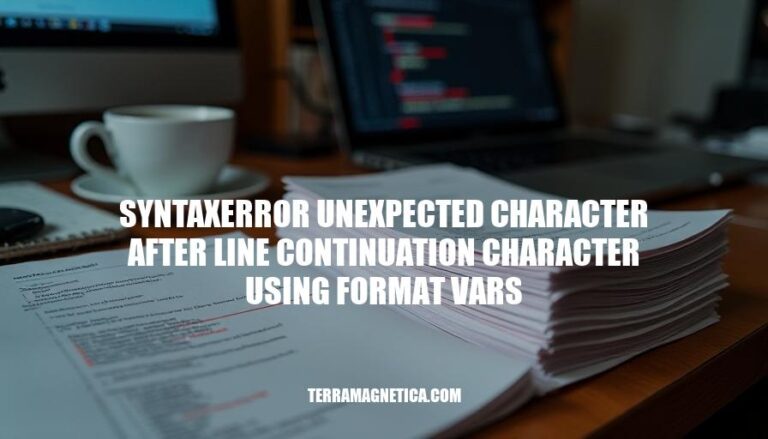 Fixing SyntaxError: Unexpected Character After Line Continuation Using Format Vars in Python