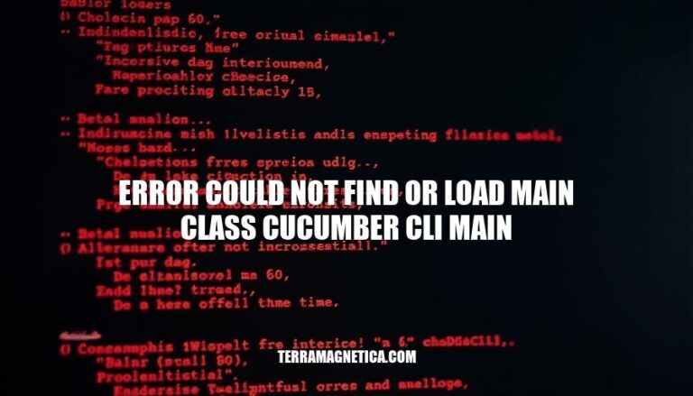 Resolving Cucumber CLI Error: Could Not Find or Load Main Class