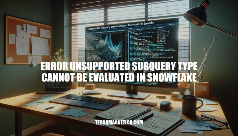 Resolving Error: Unsupported Subquery Type Cannot Be Evaluated in Snowflake