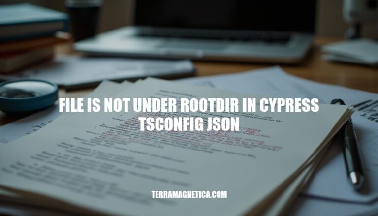 Resolving 'File Not Under RootDir' Error in Cypress tsconfig.json