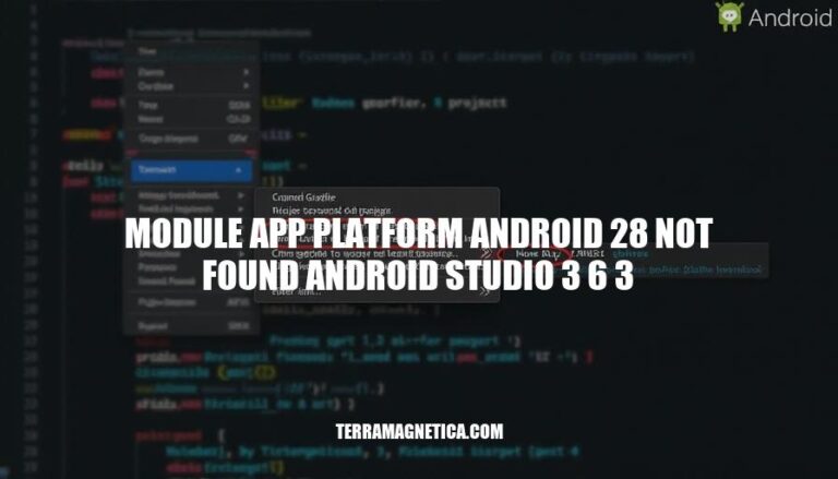 Resolving Module App Platform Android 28 Not Found Error in Android Studio 3.6.3