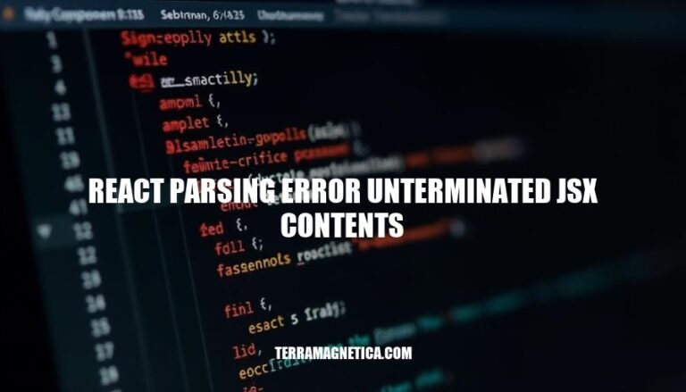 Resolving React Parsing Error: Unterminated JSX Contents