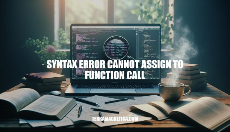 Resolving Syntax Error: Cannot Assign to Function Call