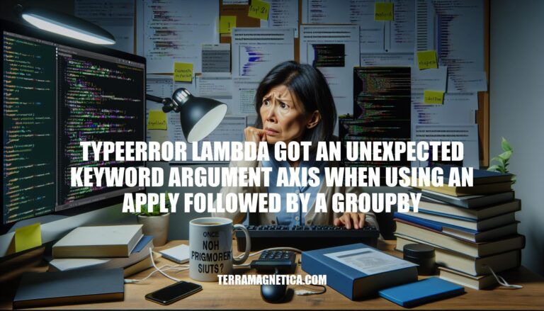 Resolving TypeError: Lambda Got Unexpected Keyword Argument Axis When Using Apply Followed by GroupBy