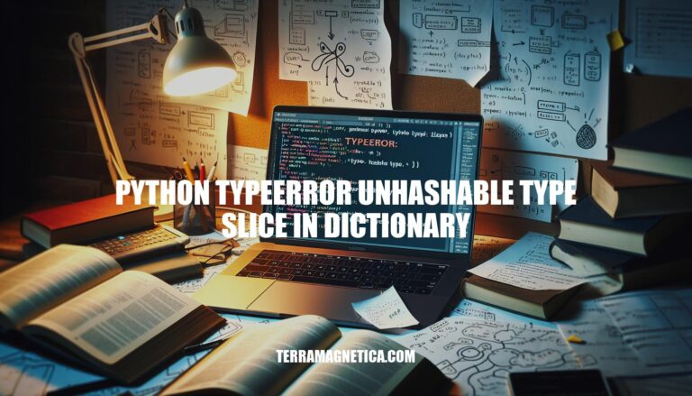 Resolving TypeError: Unhashable Type: Slice in Python Dictionaries