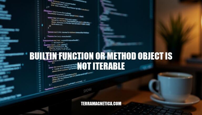 Resolving the 'Builtin Function or Method Object is Not Iterable' Error in Python