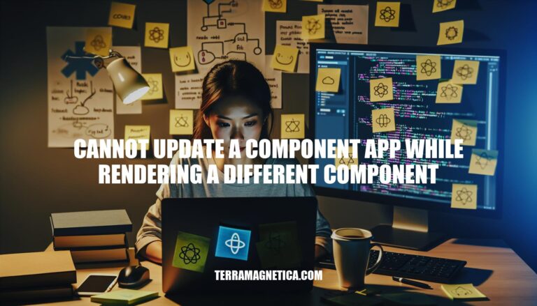 Resolving the 'Cannot Update a Component App While Rendering a Different Component' Warning in React