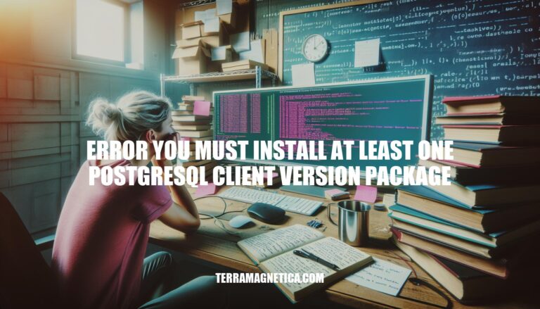 Resolving the 'Error You Must Install At Least One PostgreSQL Client Version Package'