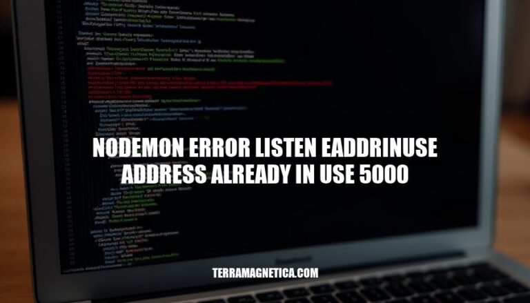 Solving Nodemon Error: Listen EADDRINUSE Address Already in Use Port 5000