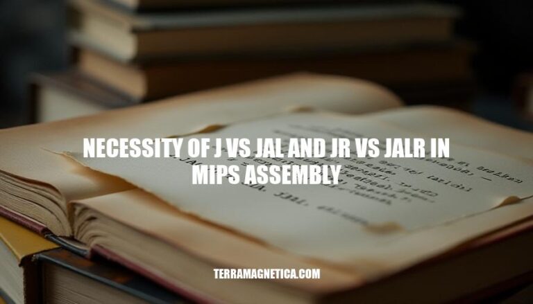 Understanding J, JAL, JR, and JALR: Necessity in MIPS Assembly Programming