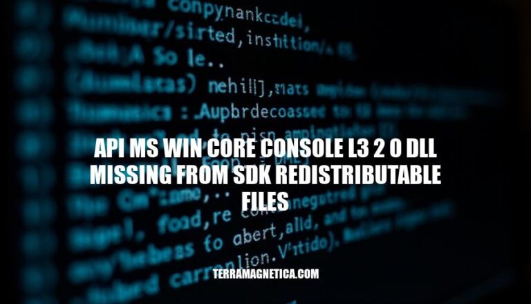 API MS Win Core Console L3 2 0 DLL Missing: SDK Redistributable Files Solution