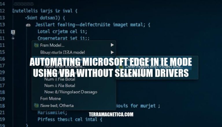 Automating Microsoft Edge in IE Mode with VBA: A Selenium-Free Approach