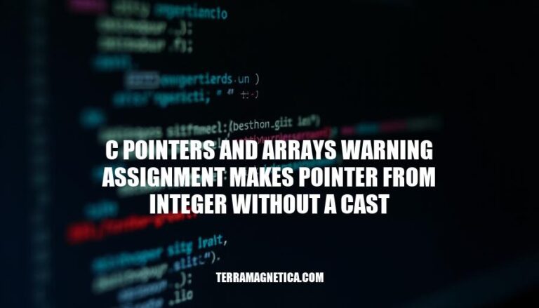 C Pointers and Arrays: Resolving the 'Assignment Makes Pointer from Integer Without a Cast' Warning