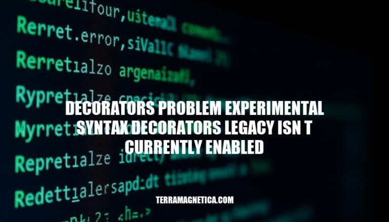 Decorators Problem: Experimental Syntax Not Currently Enabled