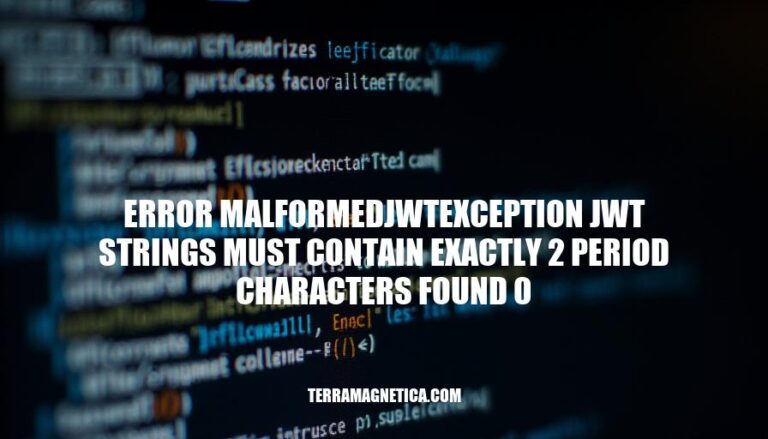 Fixing Malformed JWT Exception: Exactly 2 Period Characters Required