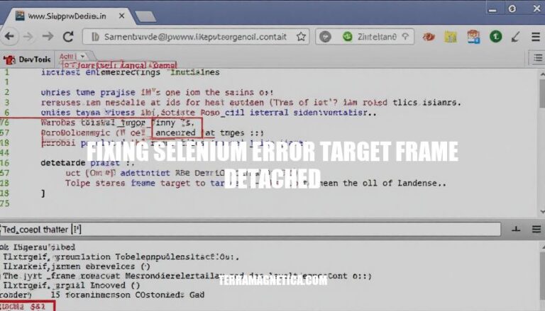 Fixing Selenium Error: Target Frame Detached