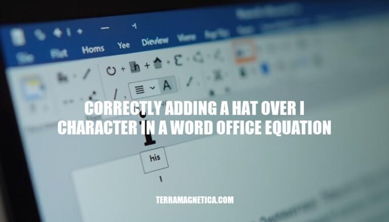 How to Correctly Add a Hat Over I Character in Word Office Equation