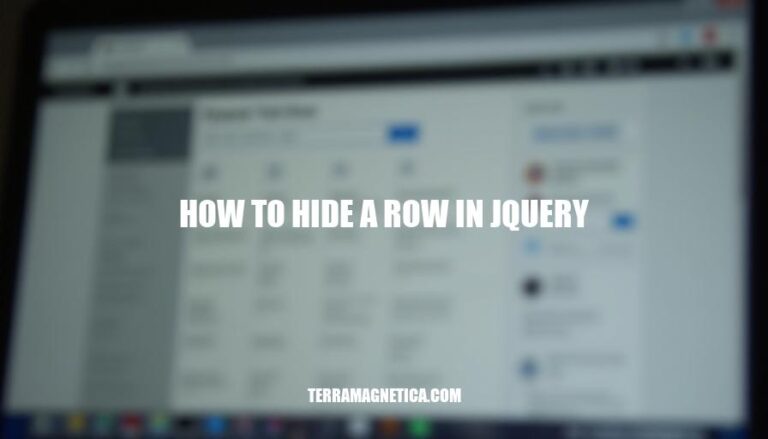 How to Hide a Row in jQuery: A Step-by-Step Guide