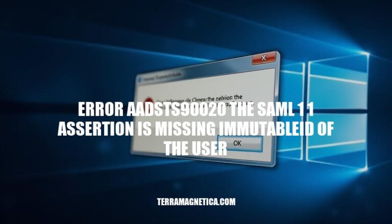 Resolving AADSTS90020: The SAML 1.1 Assertion is Missing ImmutableID of the User