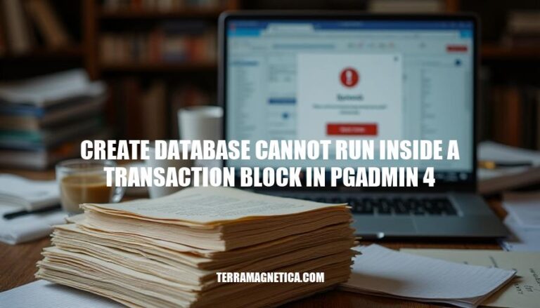 Resolving 'Create Database Cannot Run Inside a Transaction Block' Error in PGAdmin 4