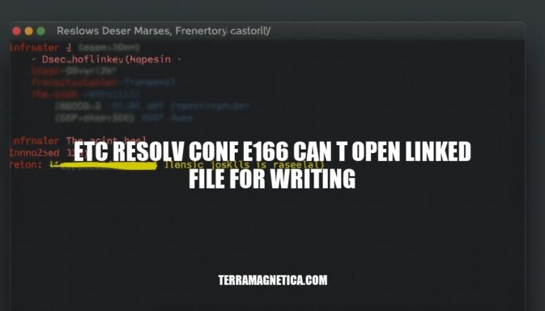 Resolving Etc Resolv Conf E166: Can't Open Linked File for Writing Error