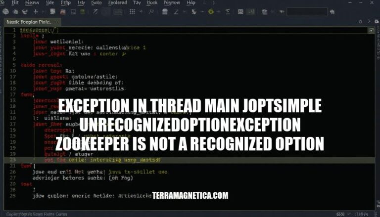 Resolving Exception in Thread Main: JOptSimple UnrecognizedOptionException - ZooKeeper Not Recognized