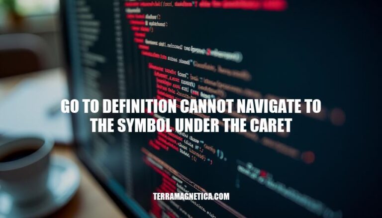 Resolving Go To Definition Errors: 'Cannot Navigate to Symbol Under Caret'