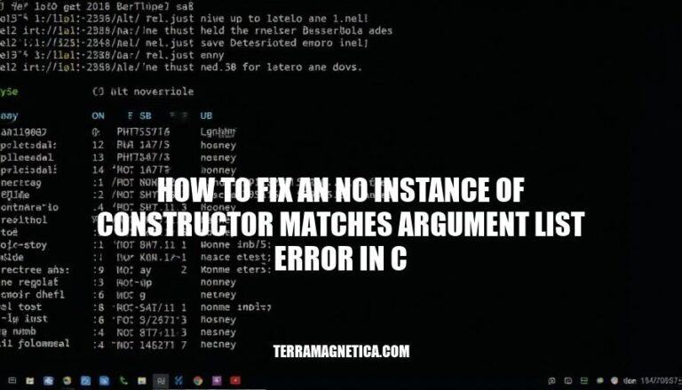 Resolving No Instance of Constructor Matches Argument List Error in C: A Step-by-Step Guide